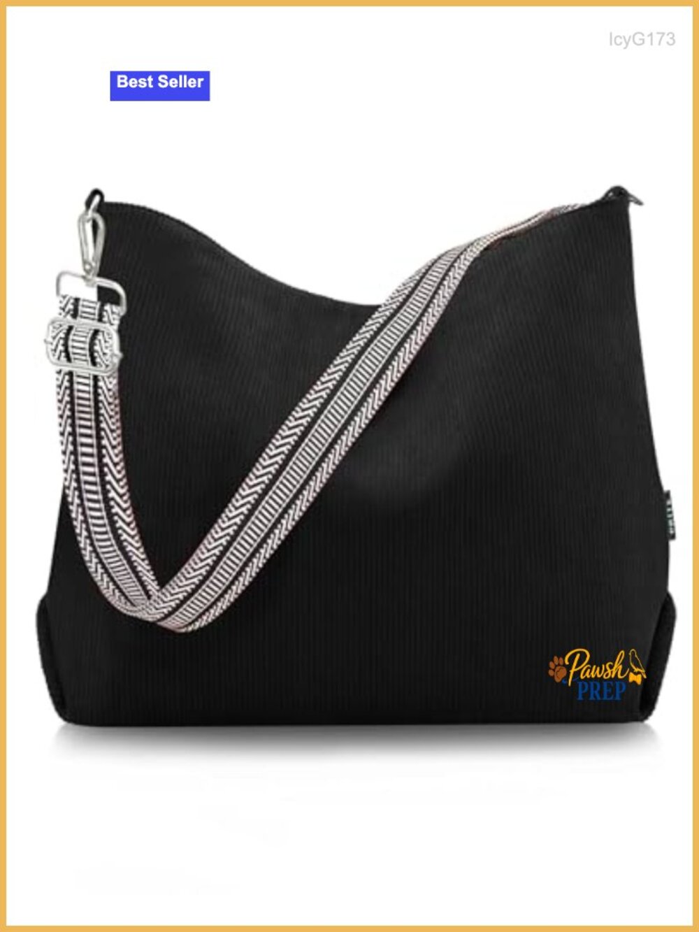 Corduroy Tote Bag with Zipper, Adjustable Straps for Work and Travel